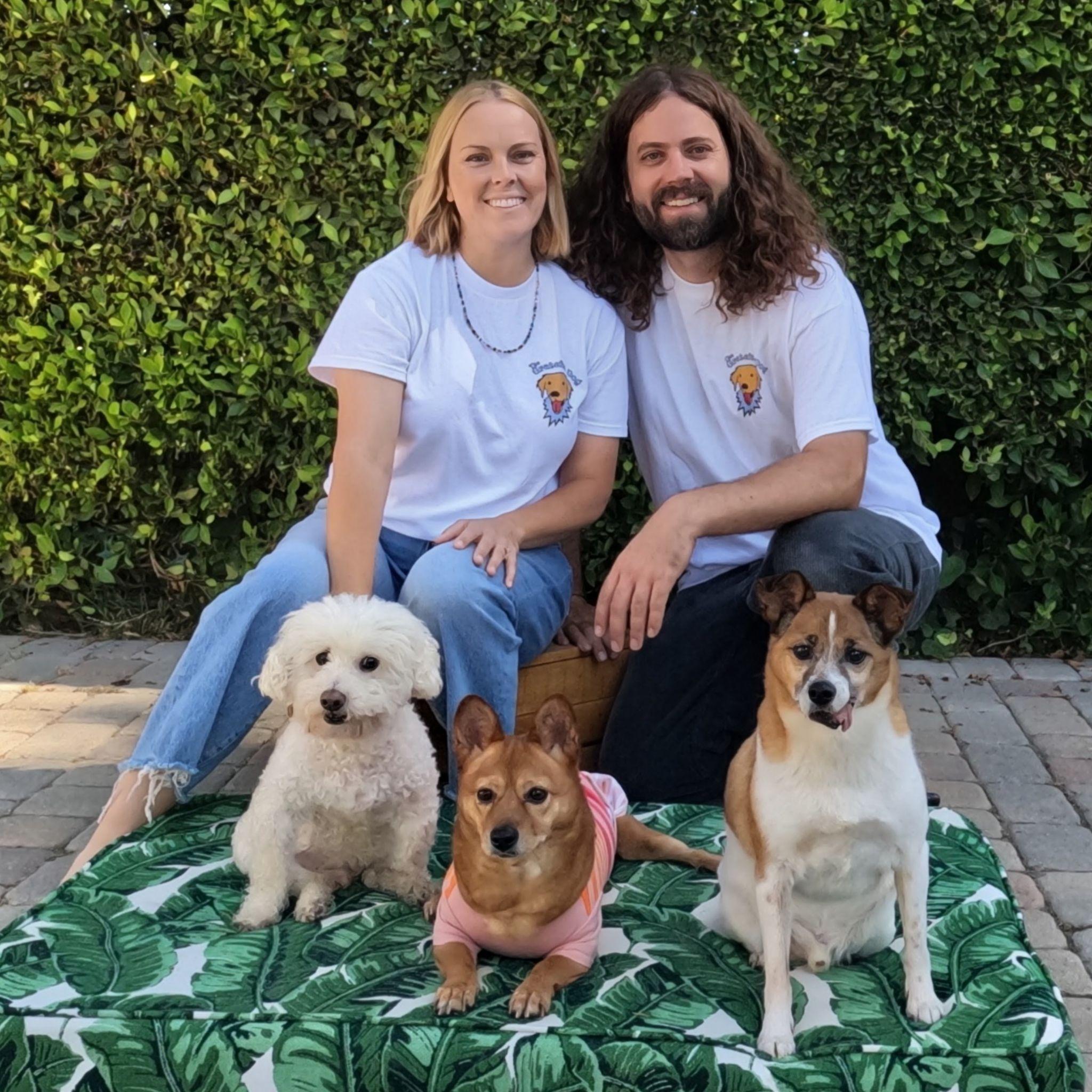 Alex and Kelli with their dogs